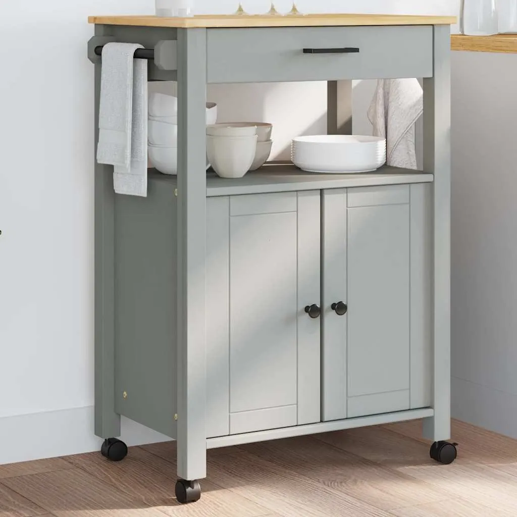vidaXL Kjøkkenvogn MONZA 60x40x88,5 cm heltre furu