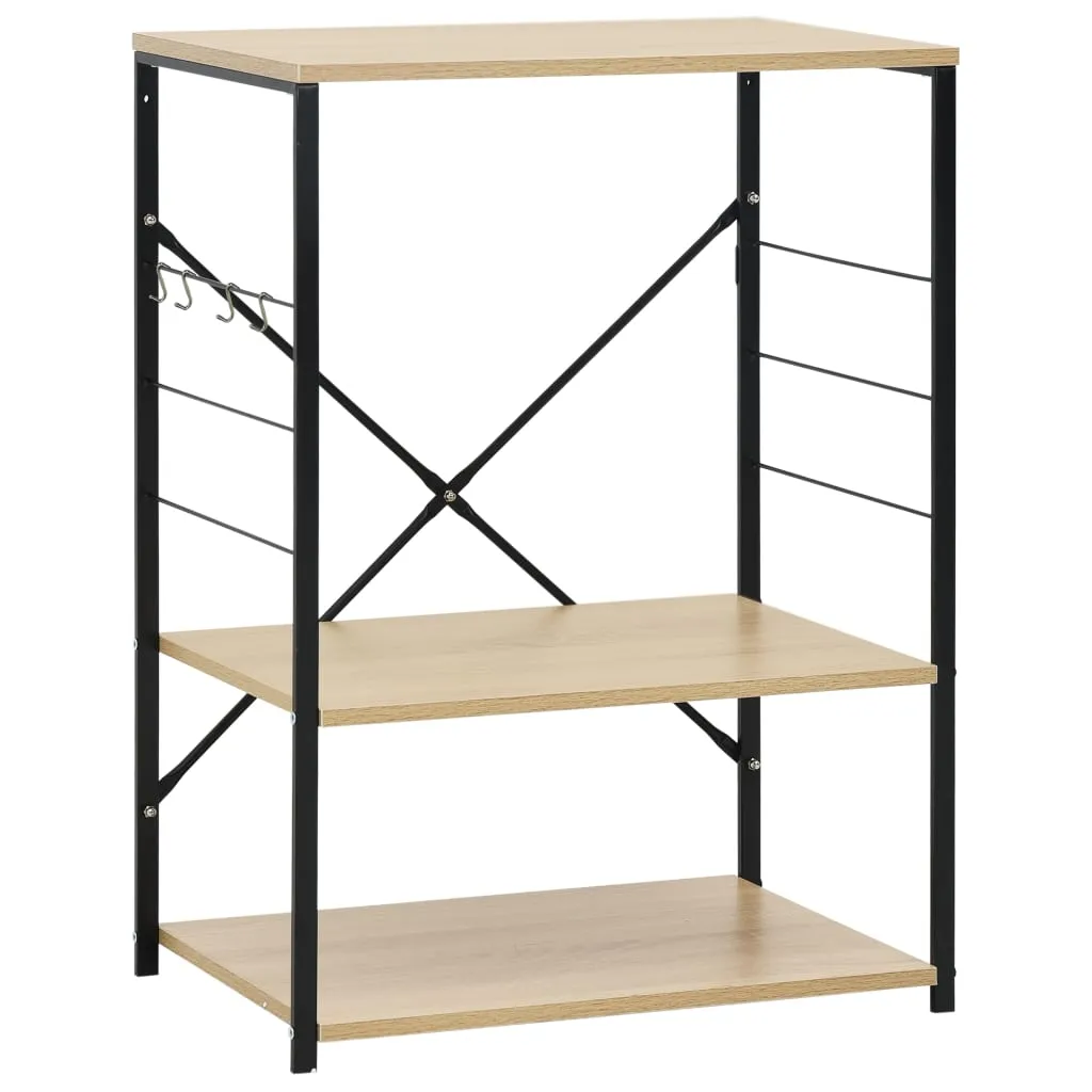 vidaXL Hylle til mikrobølgeovn svart eik 60x39,6x79,5cm konstruert tre