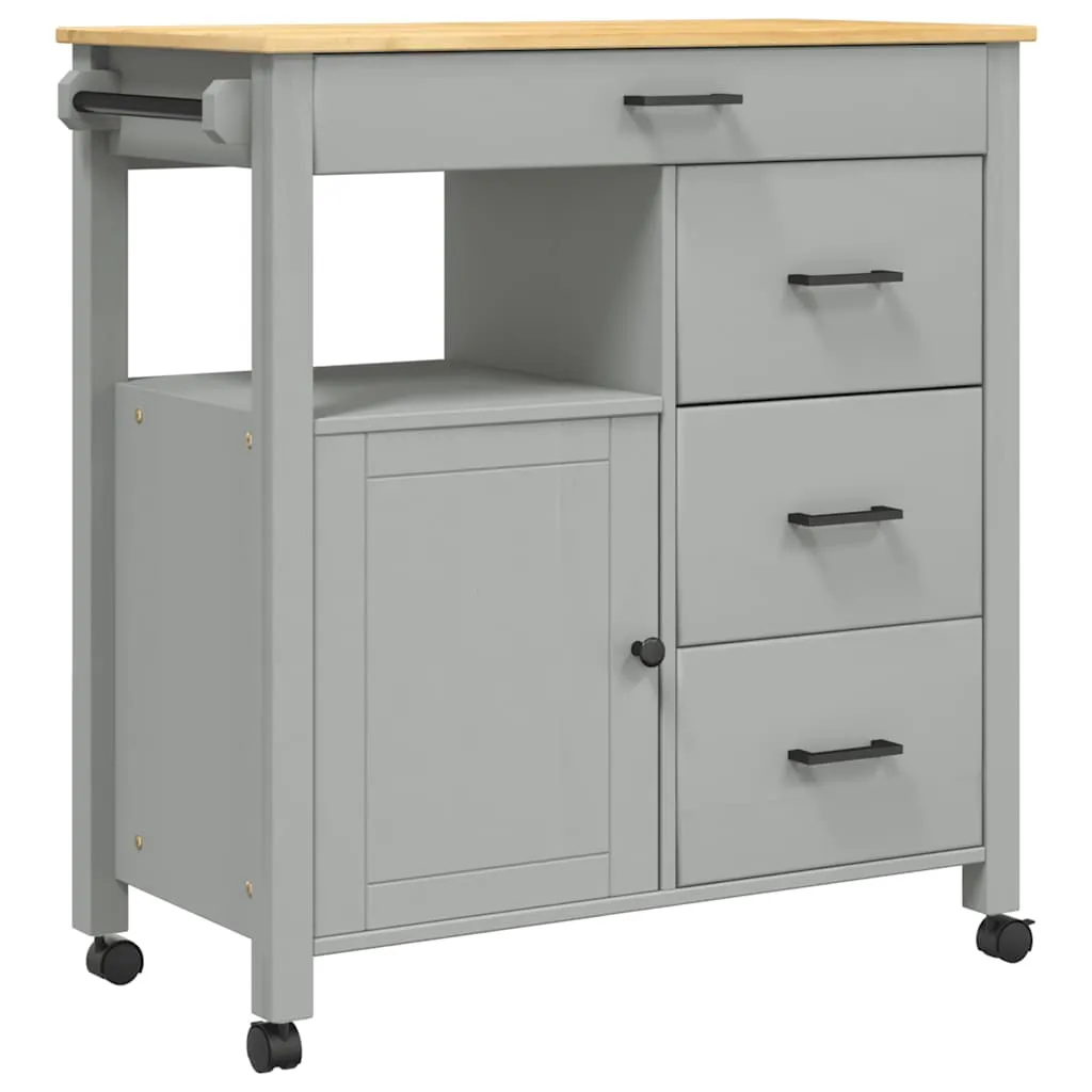vidaXL Kjøkkenvogn MONZA 84x40x88,5 cm heltre furu