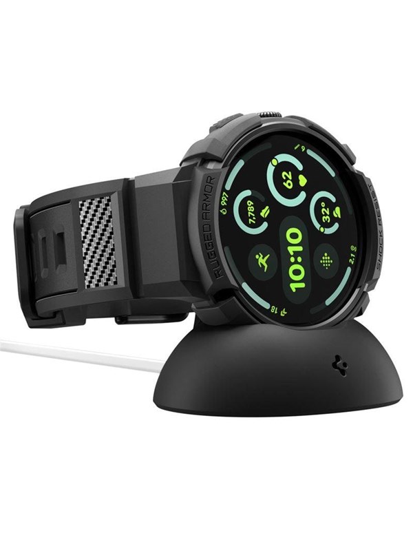 Spigen Rugged Armor Pro + Stand - matte black - Google Pixel Watch 4 41mm
