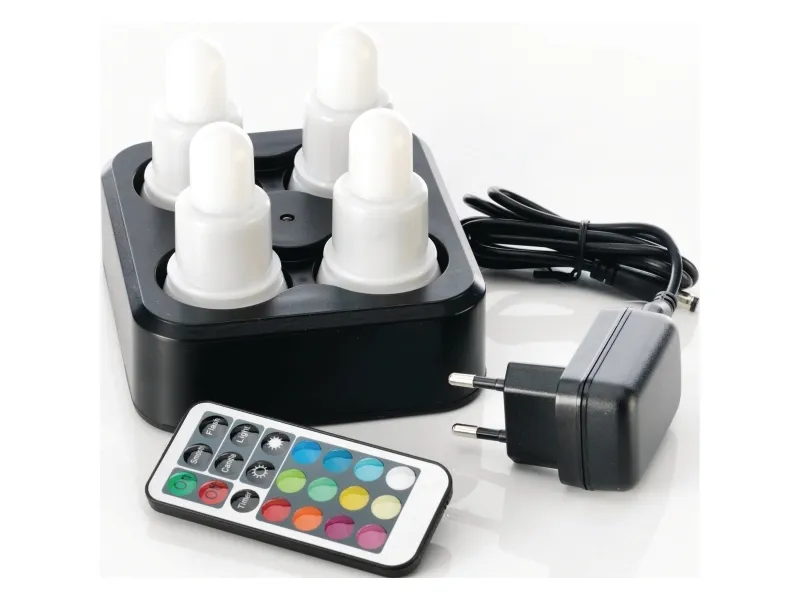 LED genopladelige lys Duni Multicolor - inkl. fjernbetjening (4 stk.)