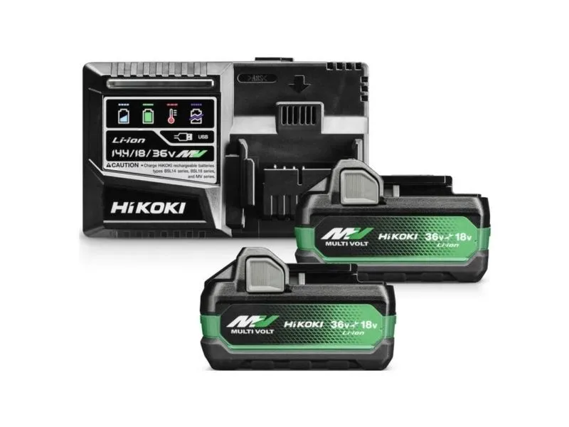 HiKOKI UC18YSL3WHZ UC 18 YSL3WHZ verktøybatteri og lader 18 V, 36 V 2,5 Ah, 5 Ah (UC18YSL3WHZ)