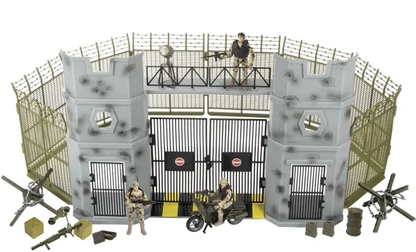 World Peacekeepers 1:18 MilitærBase Port med 3 actionfigurer