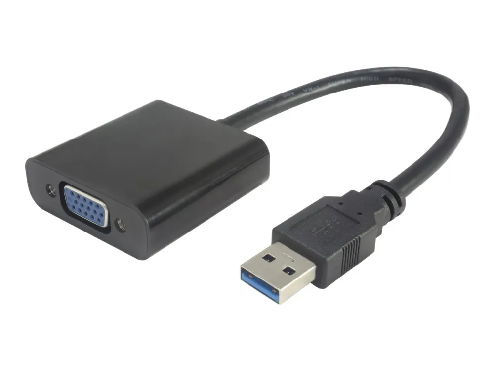 MicroConnect - Ekstern videoadapter - USB 3.0 - VGA - svart