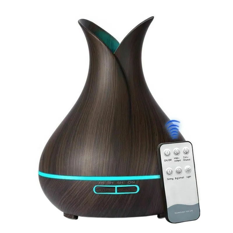 Luftfukter, Aromatherapy Humidifier - Mørkt tre