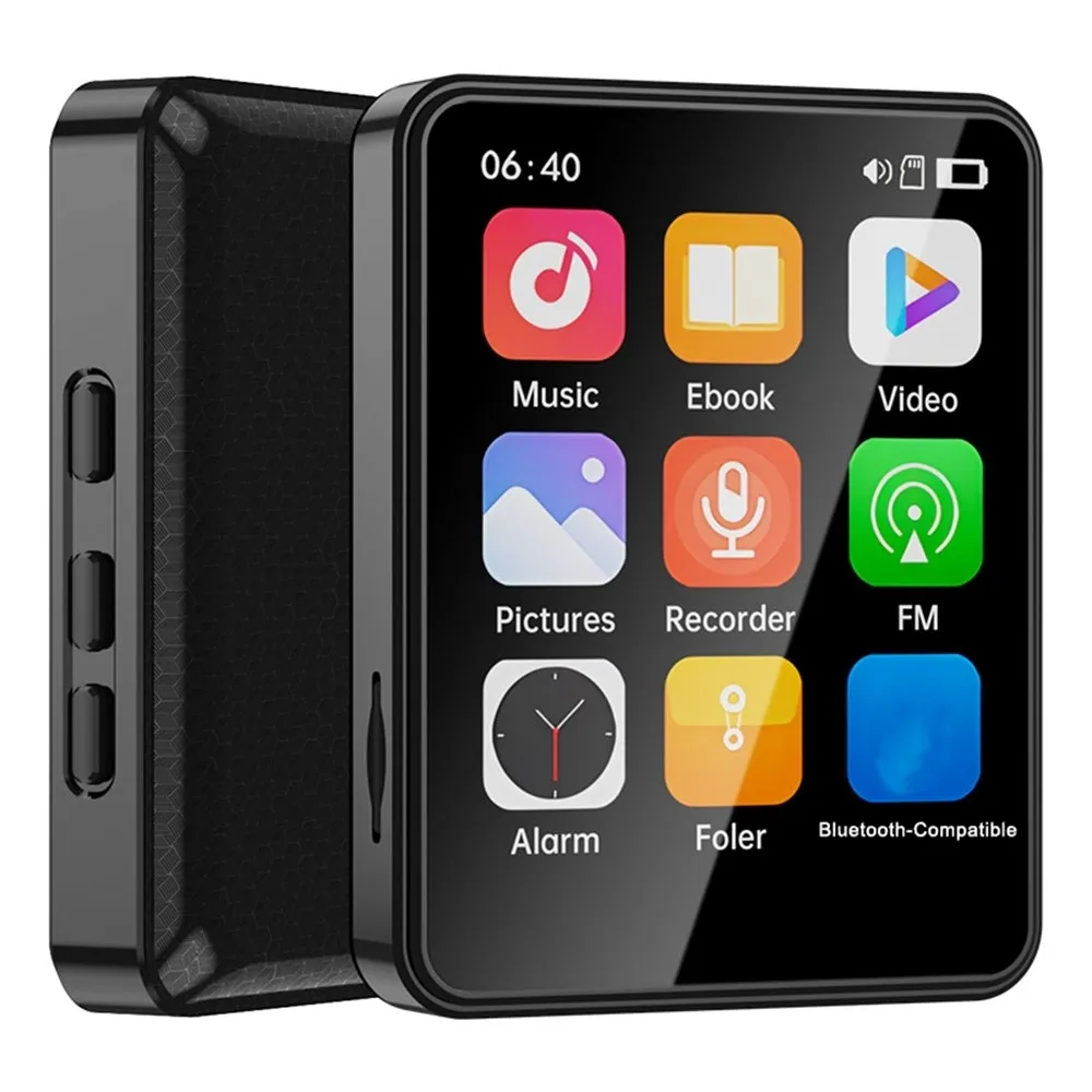 2,4" berøringsskjerm MP4-spiller Bluetooth FM-radio videospiller inkl. 64 GB minnekort