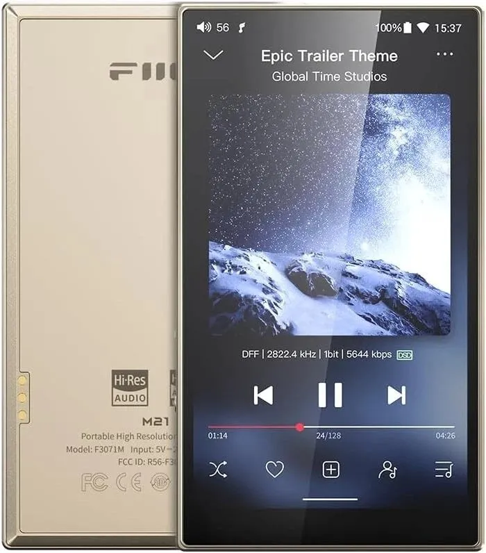 FiiO bærbar lydspiller M21 Titanium gold