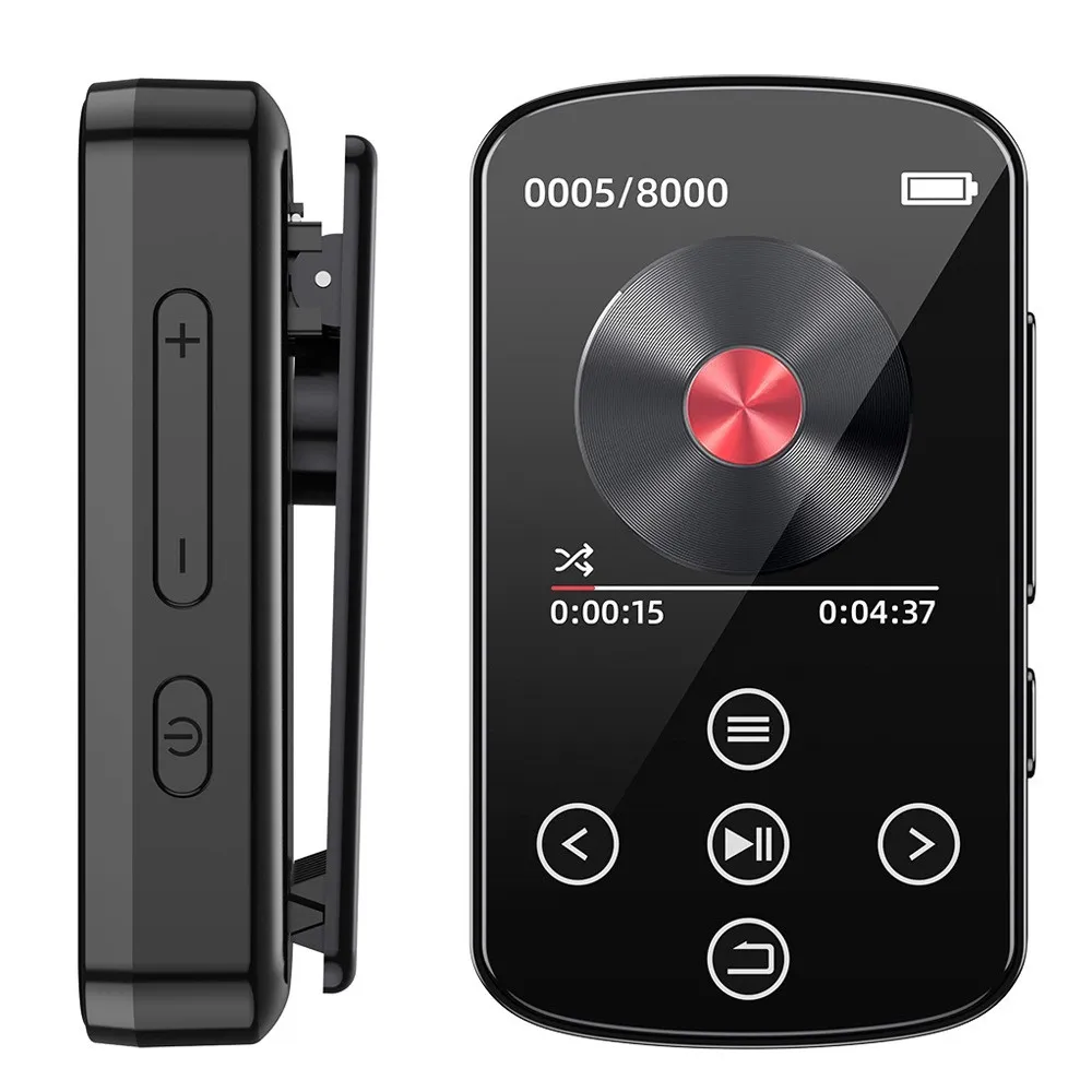 1,54" berøringsskjerm MP4-spiller Bluetooth FM-radio E-bokleser Stemmeopptaker + 64 GB