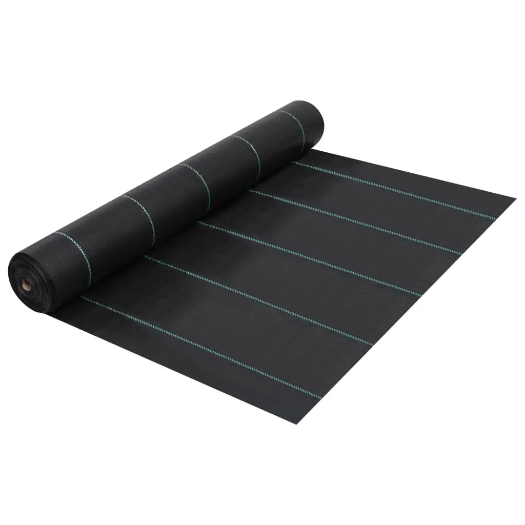 vidaXL Kontrollmatte for ugress svart 2x100 m PP