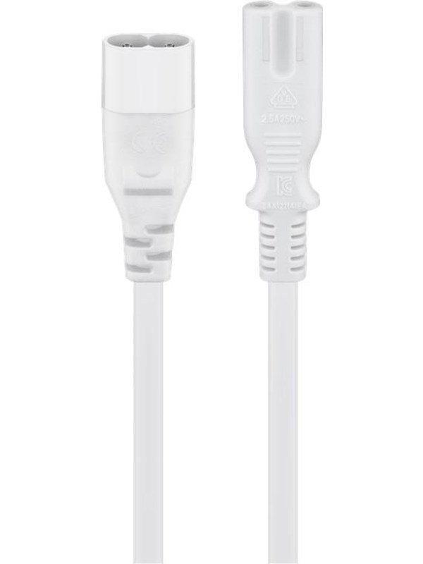 Pro Extension cord C7/C8 2 m white