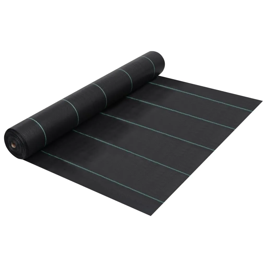 vidaXL Kontrollmatte for ugress svart 1x50 m PP
