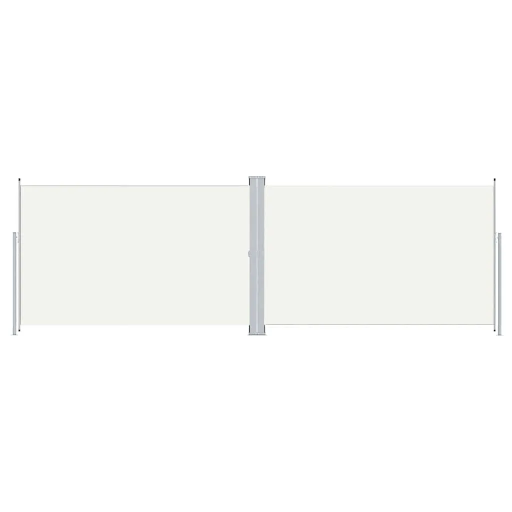vidaXL Uttrekkbar sidemarkise 200x600 cm kremhvit