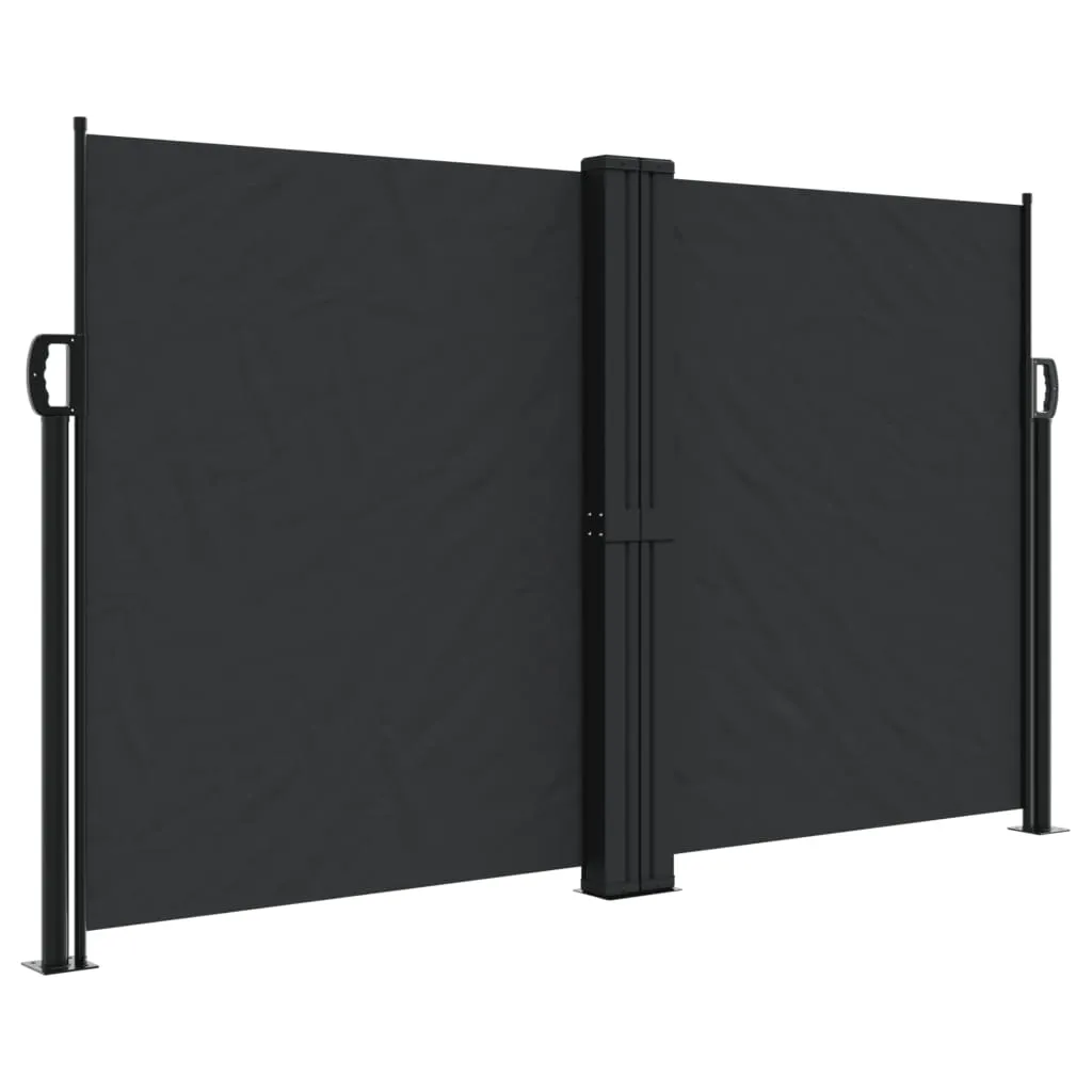 vidaXL Uttrekkbar sidemarkise 140x600 cm svart
