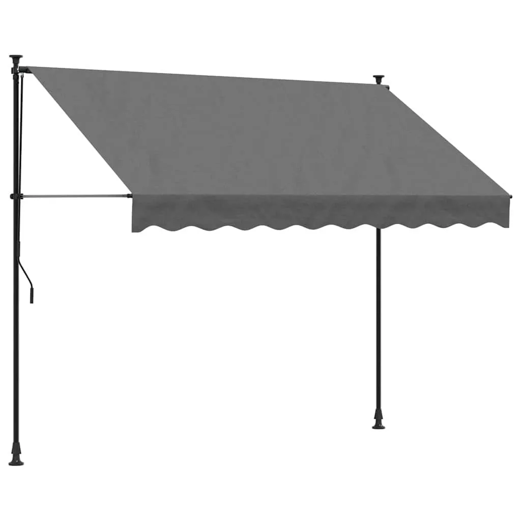 vidaXL Uttrekkbar markise antrasitt 250x150 cm stoff og stål