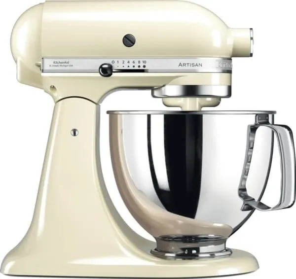 kitchenaid 5KSM125EAC - Køkkenmaskine - 300 W - fløde med drejkrog - piskeris og fladpisker med følger