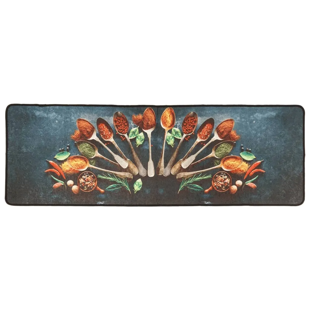 vidaXL Kjøkkenteppe flerfarget 60x180 cm vaskbart sklisikkert
