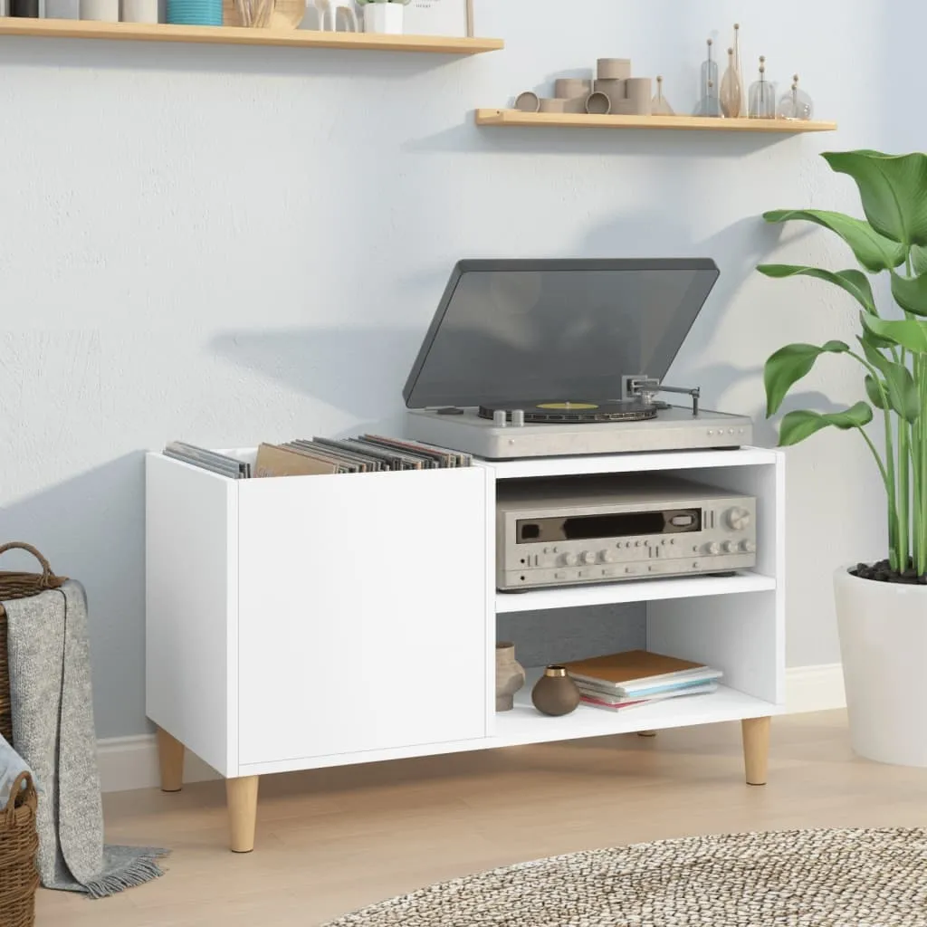 vidaXL Hifi-benk hvit 84,5x38x48 cm konstruert tre
