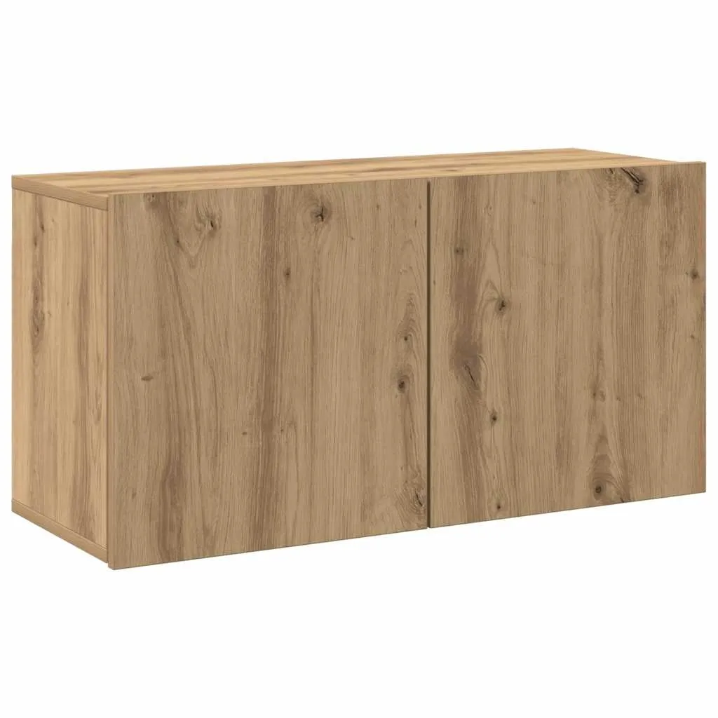 vidaXL Vegghengt TV-benk artisan eik 80x30x41 cm