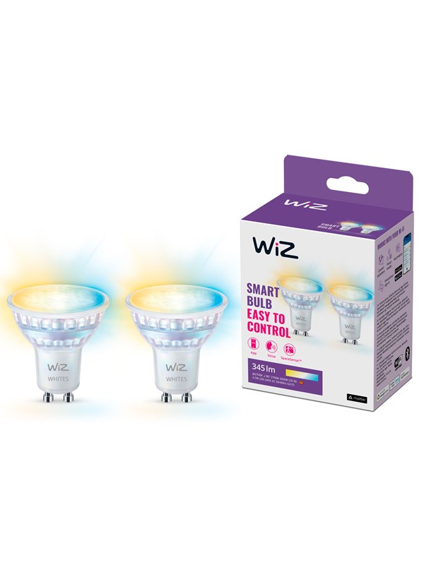 WiZ Tunable GU10 Smart Spot Light 2-pakning - Dimbar varm til kald hvit LED