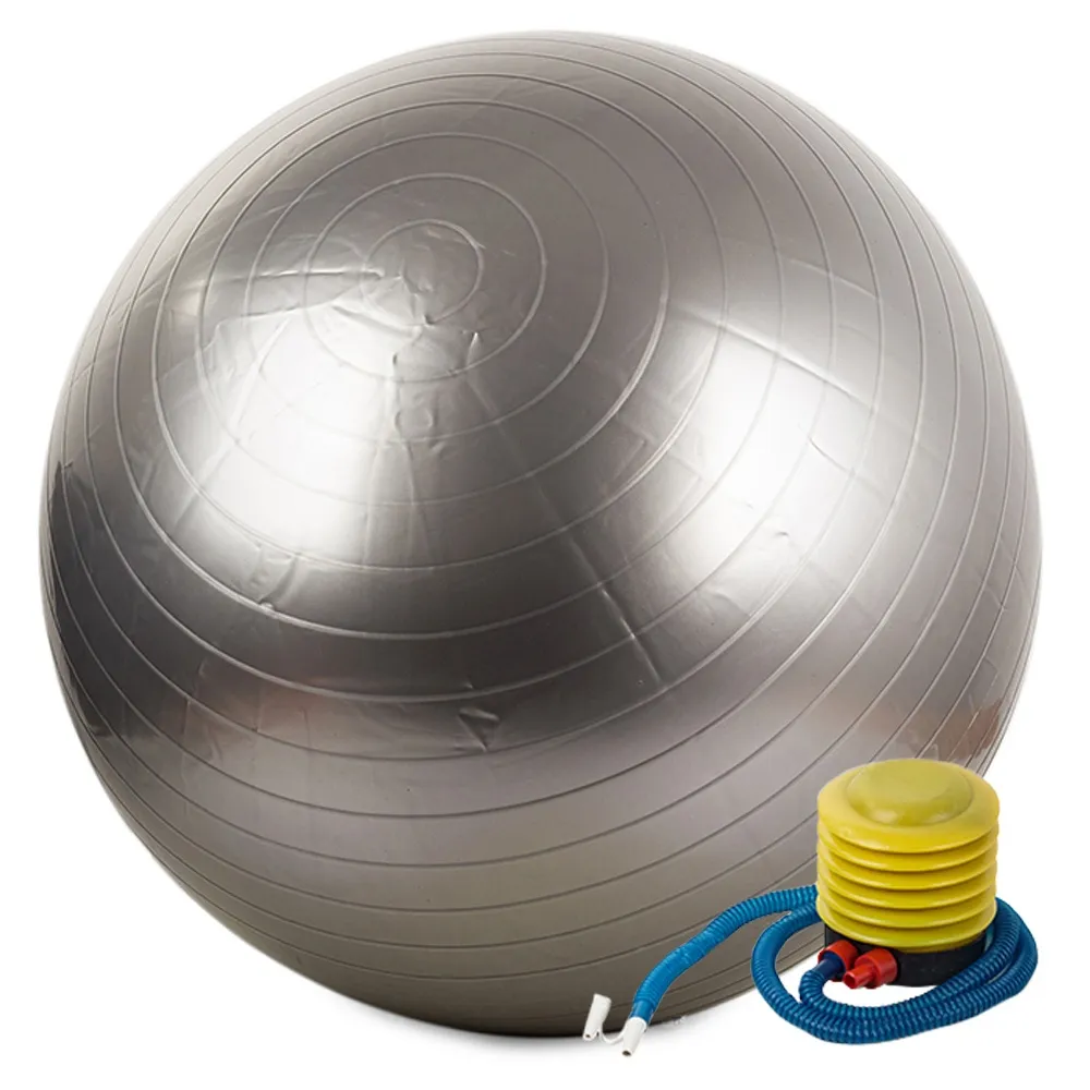 Gymnastikkball / Pilatesball med Pumpe - 65 cm - Silver