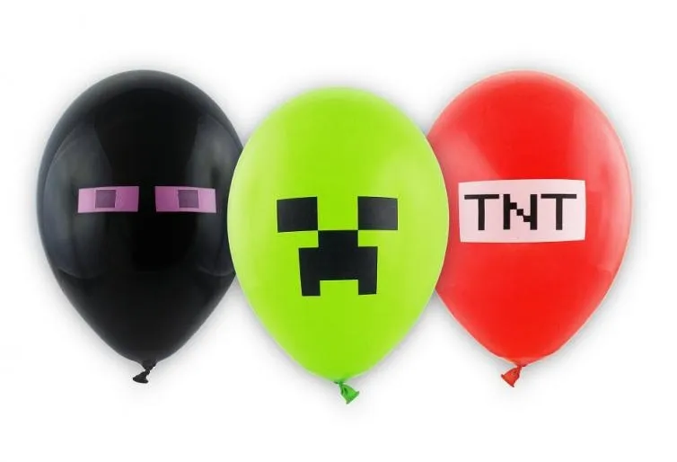 Minecraft Ballonger - Creeper, Enderman, TNT - 6 stk