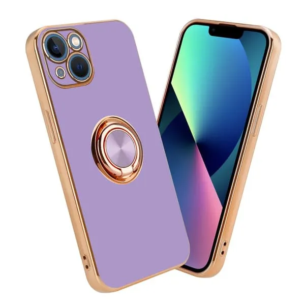 Deksel til iPhone 13 MINI med ring Etui av fleksibel TPU-silikon, med kamerabeskyttelse magnetisk bilholder