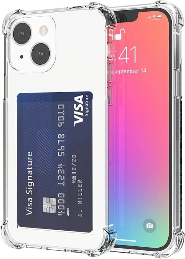 iPhone 13 mini gjennomsiktig iPhone-deksel med kortholder