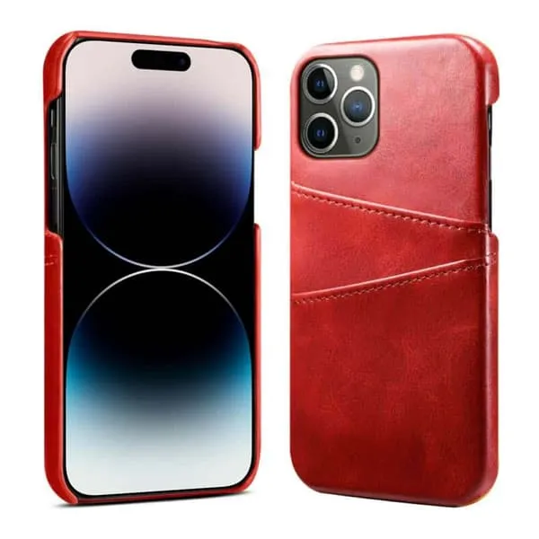 Retro deksel med kortholder Apple iPhone 16 Pro Max - Rød