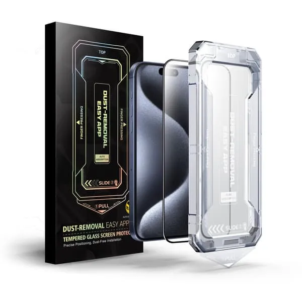 Herdet glass skjermbeskyttelse for iPhone 16 – 9H ripebestandig, enkel, boblefri montering