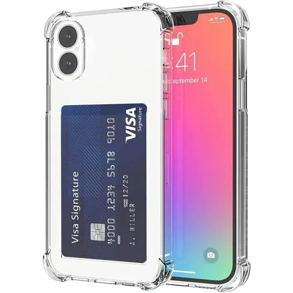 iPhone 16 Gjennomsiktig Lommebok-deksel