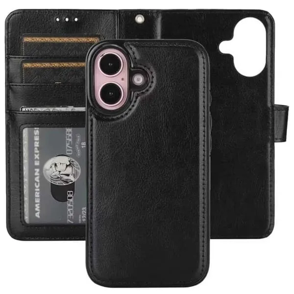 Magnetisk lommebok-deksel iPhone 16 – med kortspor og RFID-beskyttelse