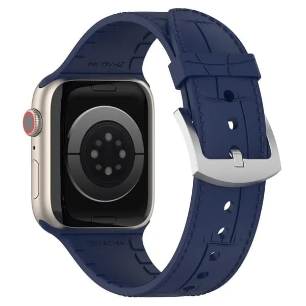 Apple Watch Series 8 (41 mm) silikonrem med kul tekstur - Midnattsblå