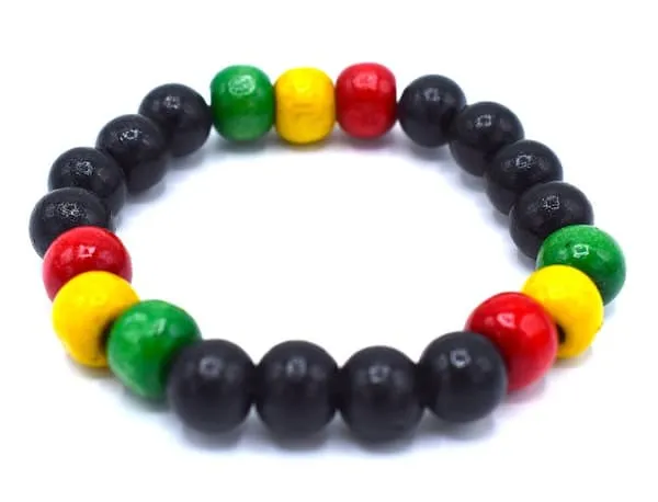 Rasta perle armbånd elastisk
