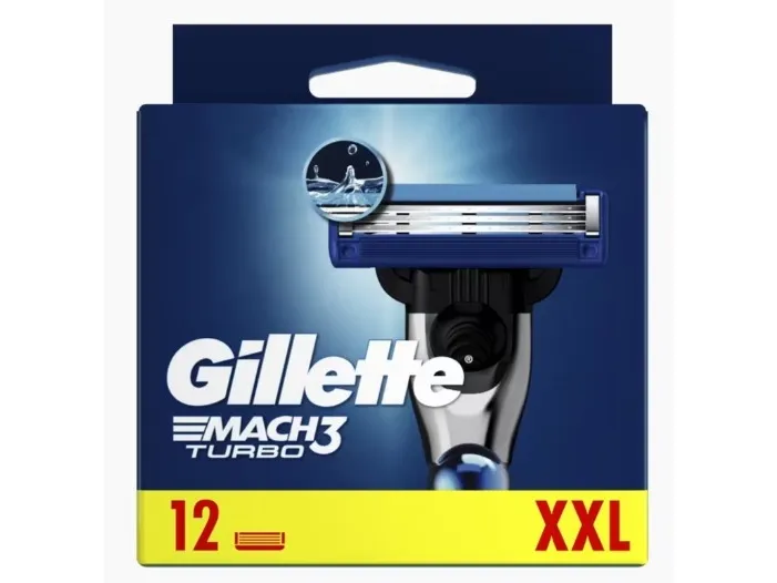 Gillette MACH3 Turbo, Menn, Gillette, Gillette ProGlide, Rustfritt stål, Blå, 12 stk