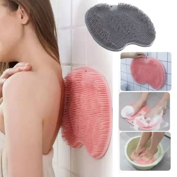 Silikonfotskrubb Back Scrub dusjbørste med sugekopper