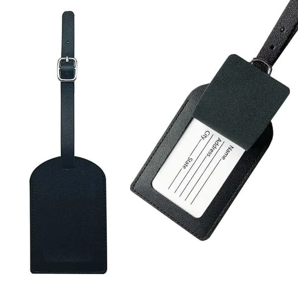 Black Addrids Leather Lær bagasjeadministrasjonsadresse for kofferten