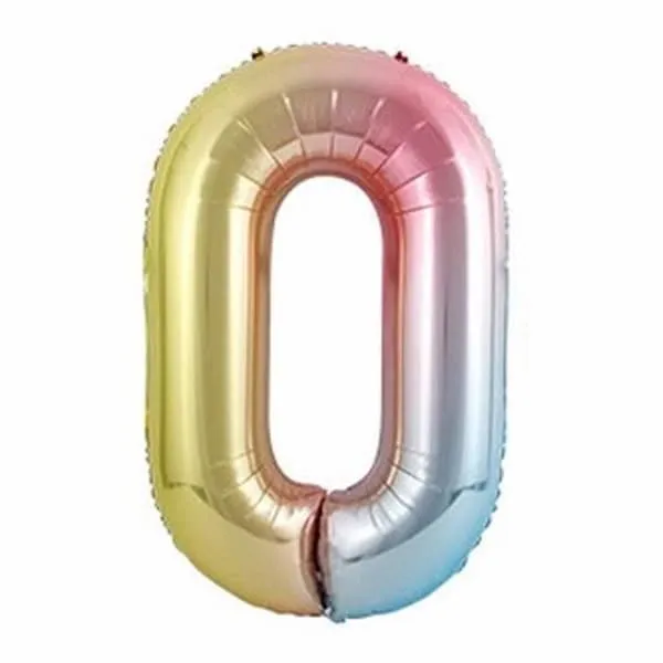 Big Digit Balloon Multicolored Rainbow Birthday Party 102cm 0