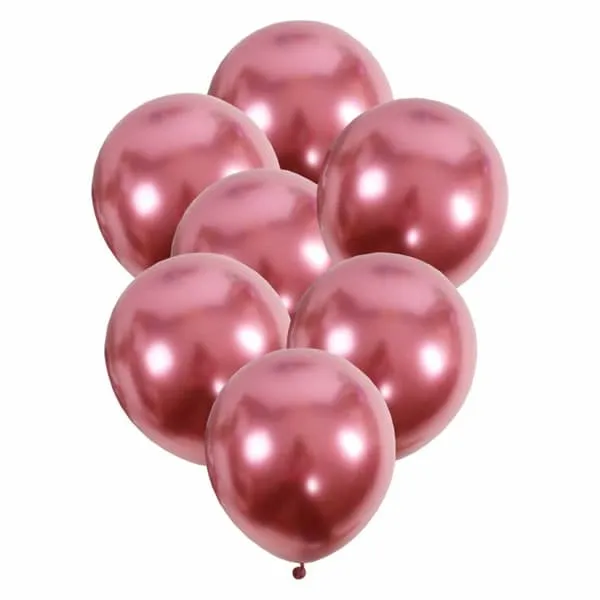 50-pack ballonger rosa rød metallfest bursdag 26cm