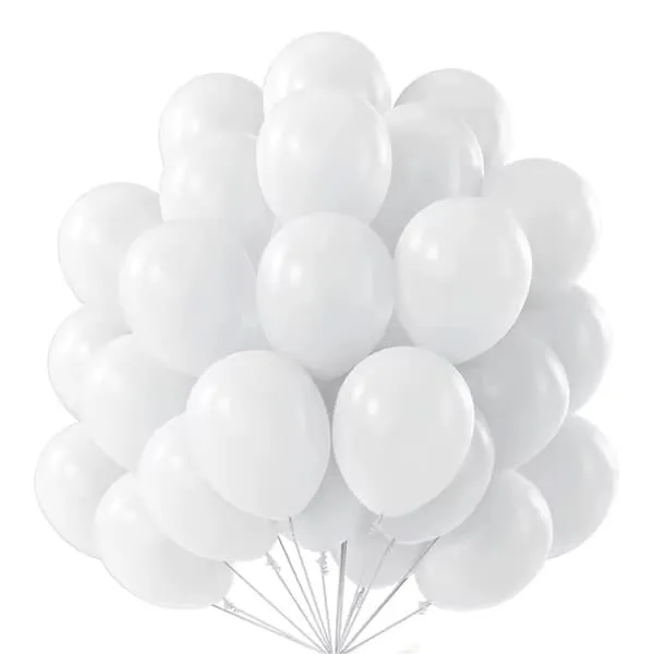25-Pack hvite ballonger 10" 25 cm