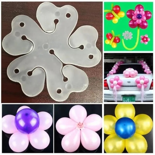 Ballongholder Flower - Ballongklistremerker / dekorasjonstilbehør - 5-pakning