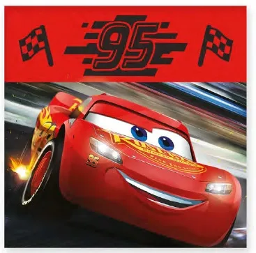 Disney Cars Håndkle med flaggmotiv, ansiktshåndkle, 30x30 cm