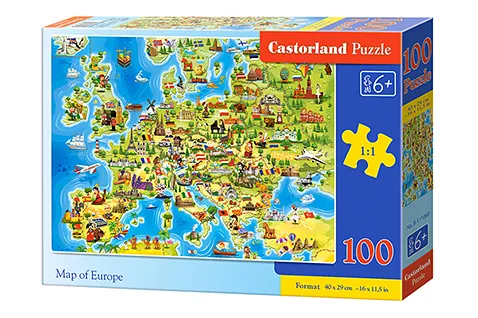 Castorland Puzzle 100 Kart over Europa CASTOR