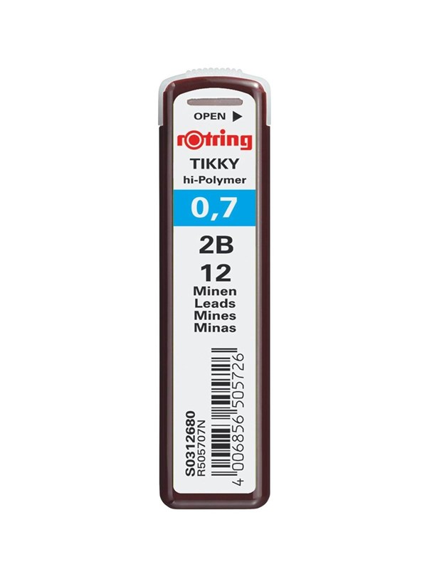 Rotring Lead Refills | 0.7 mm | 2B hardness | 12 leads