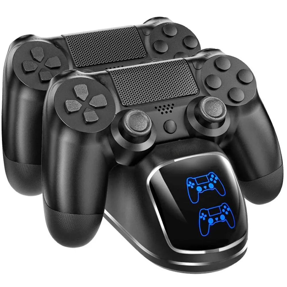 Ladestasjon for 2 PS4-kontrollere
