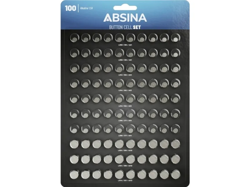 Absina knappebatterisett 1 stk alkali-mangan