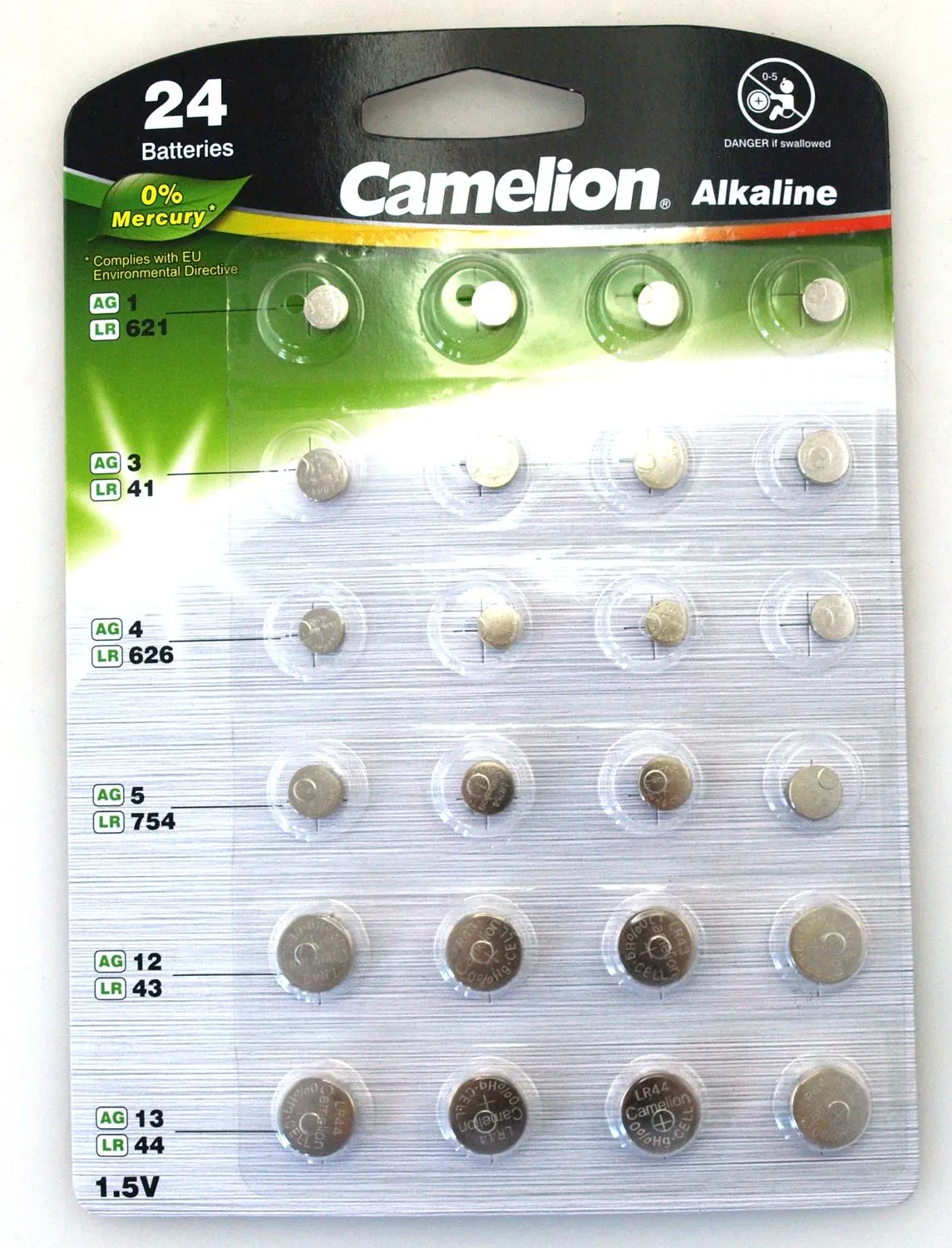 24-Pak - Ulike Batterier Knappecelle / Knappecellebatteri
