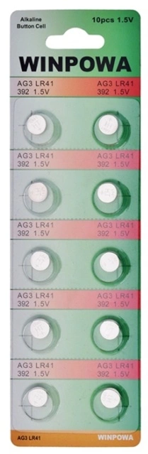 10-pack AG3/LR41/392 Knappcellebatteri