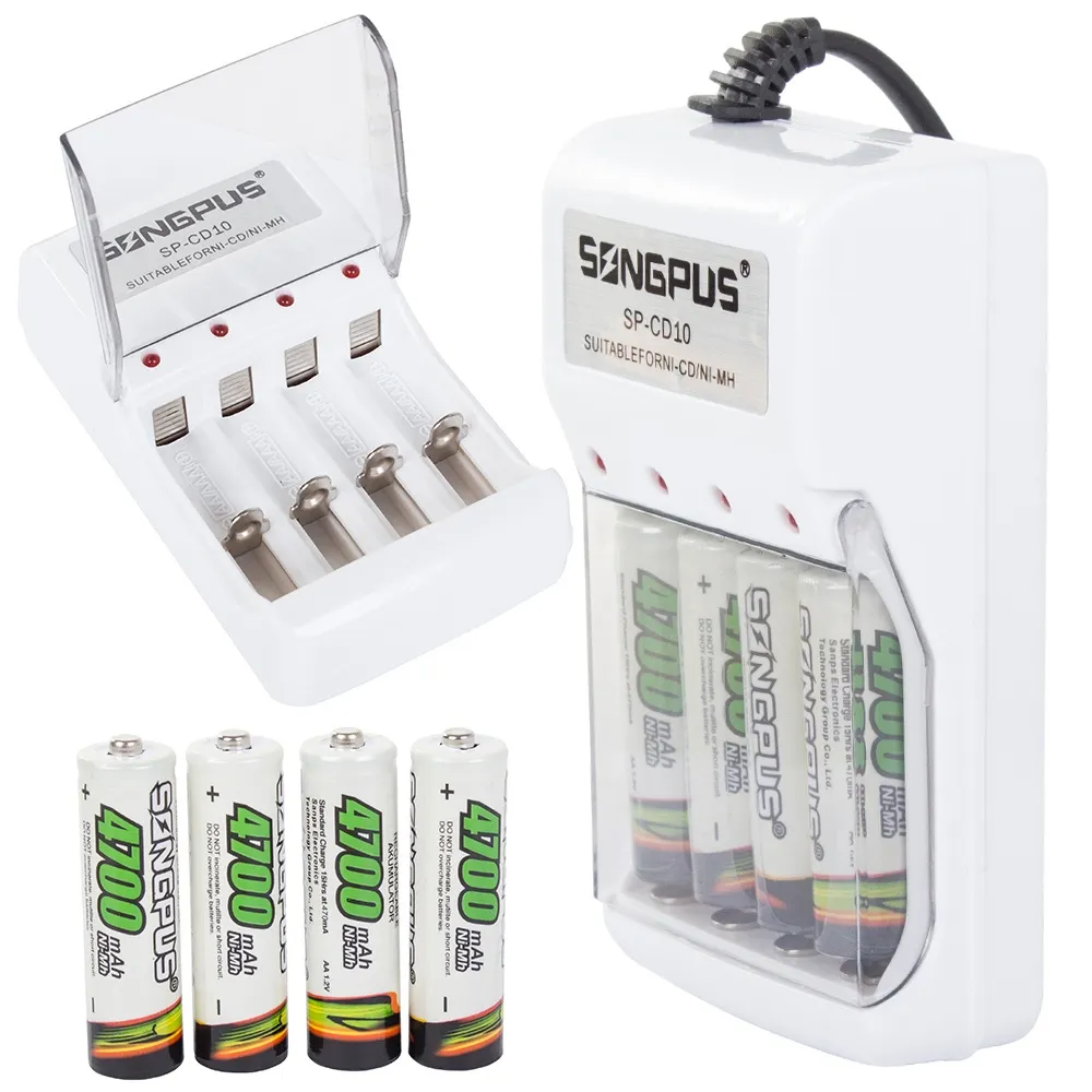 4x Batterilader - AA/AAA Batterier