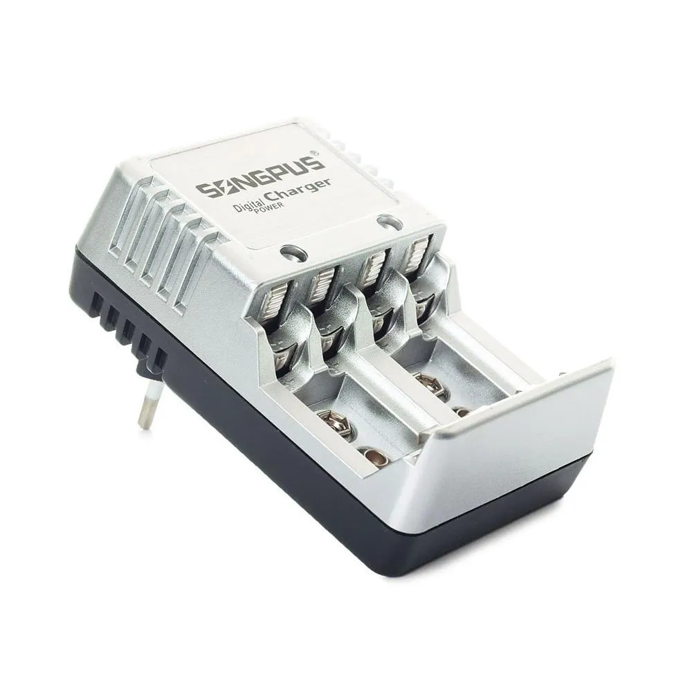 4x Batterilader - AA, AAA & 9V Batterier