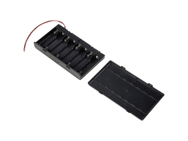 TRU COMPONENTS batteriholder TC-13220648 for 8×R6 (AA) med kabel – 127×71×19 mm